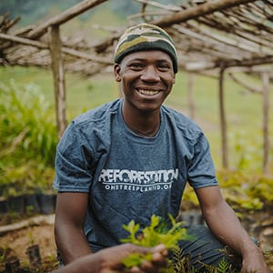 Man planting trees