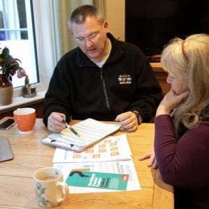 reviewing options with customer